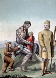 Chukchi-familie, ca. 1810 (kobberstik)