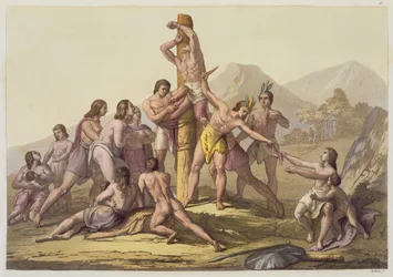 Peruanske indianere, der ofrer, fra 
