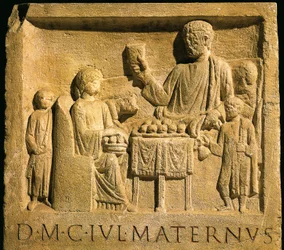 Relief portrætterer fest, romersk civilisation