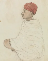 Mand i en rød turban
