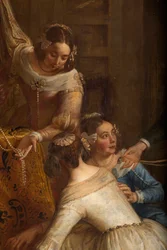 Sognekirke (Eglise Saint-Brice). Paintin "Ærkehertug Isabel af Spanien giver sine smykker til basilikum Saint-Martin af Halle". Gaspar de Crayer.