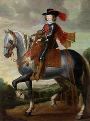 Portræt af Ferdinand af Østrig (1609-1641) (Don Fernando) - Rideportræt af kardinal-Infante Ferdinand af Østrig Peinture de Caspar de Crayer (1584-1669) 1650-1669 Olie på lærred - Groeningemuseum, Brügge