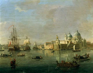 Udsigt over Venedig med Giudecca og Toldhuset, af Gaspar van Wittel (1652 eller 1653-1736), olie på lærred, 27x42 cm, detalje
