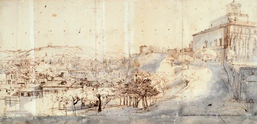 Villa Medici i Rom af Gaspar van Wittel (ca 1652-1736)