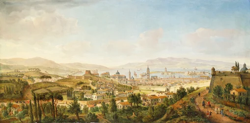 En panoramaudsigt over Messina, Sicilien,