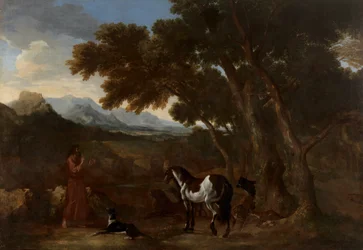 Dughet - Landskab med en eneboer, der prædiker for dyr, 1637 - 1638