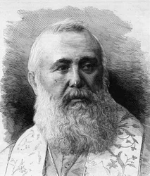Portræt af Charles Lavigerie (1825-1892) ærkebiskop af Algier, Afrikas kardinalprimat. Indgravering af M.G. Vuillier i "" Le Monde Illustré"" nr. 1323 af 5. august 1882.