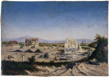 Le Fort de Vanves, under krigen i 1870, ca. 1870 (olie på lærred)