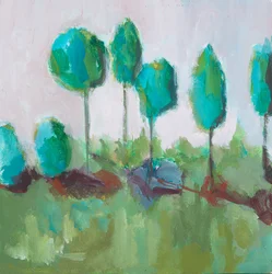 Row of Trees (akryl på plade)