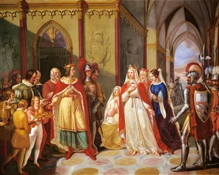 Tancred sender Constance af Hauteville tilbage til sin mand Henry IV, af Gennaro Maldarelli (1795-1858), Italien