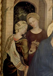 Tilbedelse af Magi. Detalje (maleri