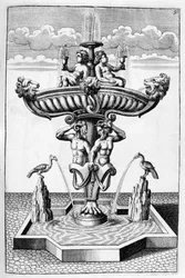 Dekorativt springvandsdesign, 1664