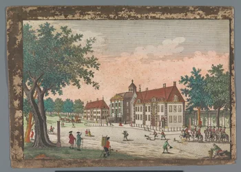 Udsigt over Huis ten Bosch-paladset i Haag Gesicht des Lust-Hausses Orange Hall (titel på objekt) Haag (serietitel)