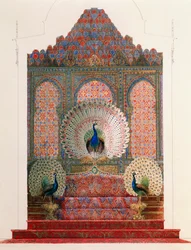 Design til Peacock Throne of Moorish Cloister i det kongelige slot Ludwig II i Linderhof