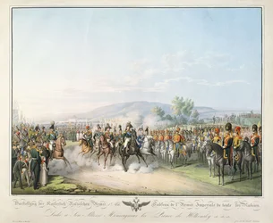 Tabel over hele Ruslands kejserlige hær, fra "Tableau des Armees de l"Europe", af Ludwig Von Kleist, ca. 1828-1845