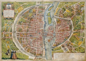BRAUN, George (1541-1622). ORTELIUS, Abraham (1527-1598). HOGENBERG, Franz (1535-1590). Civitatis Orbis Terrarum (Theatrum orbis terrarum). 1572-1617. Paris (1572). Bind I. Radering. SPANIEN. KASTILIEN OG LEON. Salamanca. Salamancas universitetsbibliotek
