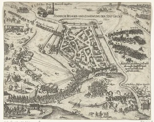 Belejring af Grol af Frederik Hendrik, 1627 Stadische belager- und einnemung der stat Groll. 1627 (titel på objekt)