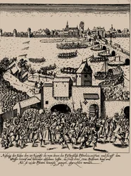 Fettmilch-opstanden. Udvisning af jøderne fra Frankfurt den 23. august 1614, ca. 1616-1617.