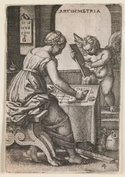 Arithmetria, fra serien "The Liberal Arts", ca. 1541 (kobberstik)