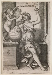 Astrologi, fra serien "De frie kunster", ca. 1541 (kobberstik)