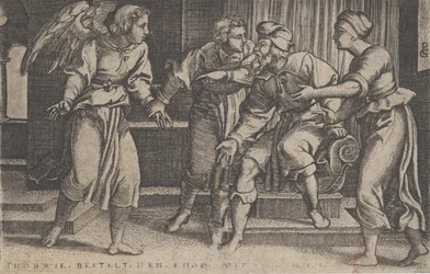 Tobias og ærkeenglen Rafael, fra The Story of Tobias, 1543.