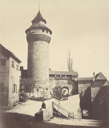Der Runde Turm und der Festung in Nürnberg (Rundetårn og fæstning i Nürnberg),ca. 1852 (foto)