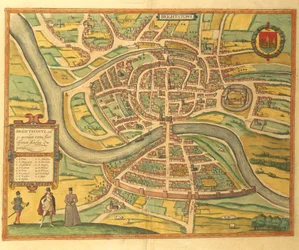 Kort over Bristol fra World Cities af Georg Braun