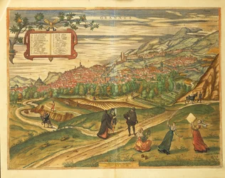 Kort over Granada fra verdenskort af Georg Braun