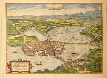 Kort over Mantua fra World Cities af Georg Braun