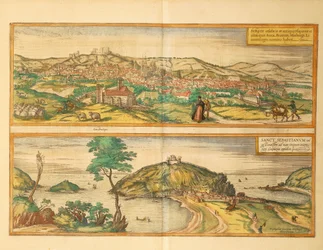 Kort over San Sebastian og Burgos fra Anden Verdenskrig af Georg Braun