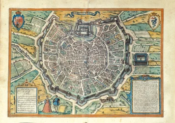 Milano fra Civitates Orbis Terrarum af Georg Braun
