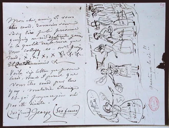 Fonds Lovenjoul E858 Ms 937 1.219 Brev fra George Sand (1804-76) til Francois Buloz, redaktør af 