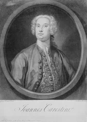Portræt af Joannes Carestini (ca. 1705-60), italiensk castrato, indgraveret af John Faber (1684-1756)