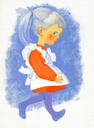 Lille pige med forklæde, 1970