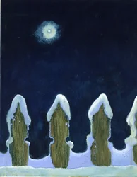 Moonlit Snowy Fence, 1970