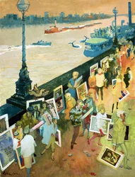 Thames Embankment, forsiden af Undercover magazine, udgivet december 1985 (gouache på hardboard)