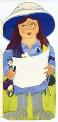 Kvinde (blyant og gouache på kort)
