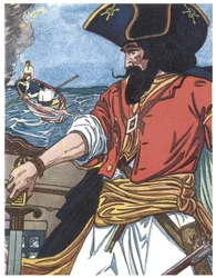 Portræt af en pirat Illustration fra "The boys book of pirates" af George Albert Williams (1875-1932) 1913