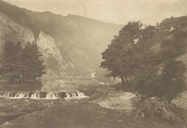 Indgang til Dove Dale, Derbyshire, 1880