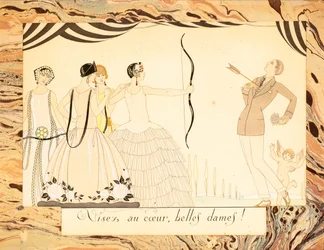 Sigt efter hjertet, dejlige damer! Fra Le Bonheur du Jour eller, Les Graces à la Mode, 1924.