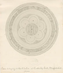 Teddesley Hall - Patent: pen og vask tegning