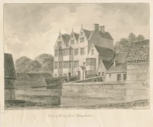 Weston-on-Trent - Hall: sepia-tegning, 1841