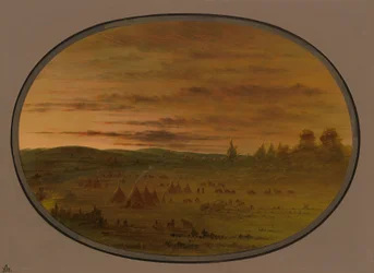 En indisk lejr ved solnedgang, 18611869.