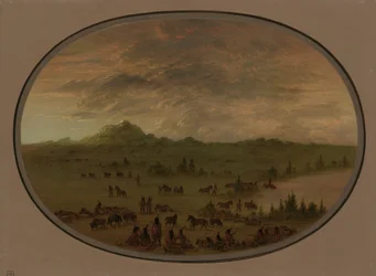 Bivuak af en Sioux-krigsfest ved solopgang, 18611869.