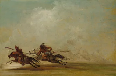 Comanche Warrior Lancing an Osage, i fuld fart, 1837-1839.