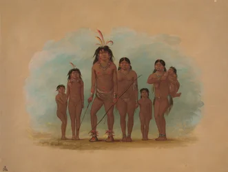 Lengua Chief, hans to hustruer og fire børn, 18541869.