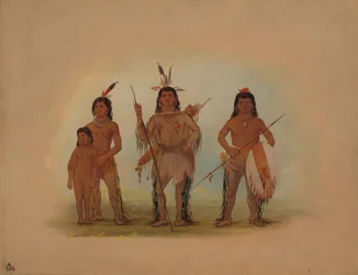 Spokane Chief, Two Warriors, and a Boy, 18551869.