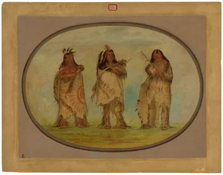 Tre fornemme krigere af Sioux-stammen