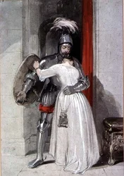 Dame og ridder (akvarel)