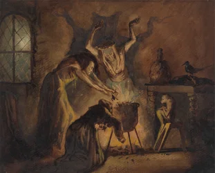 Scene med tre hekse fra Shakespeares Macbeth